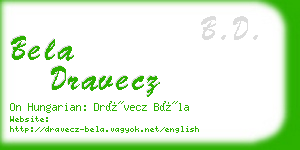 bela dravecz business card